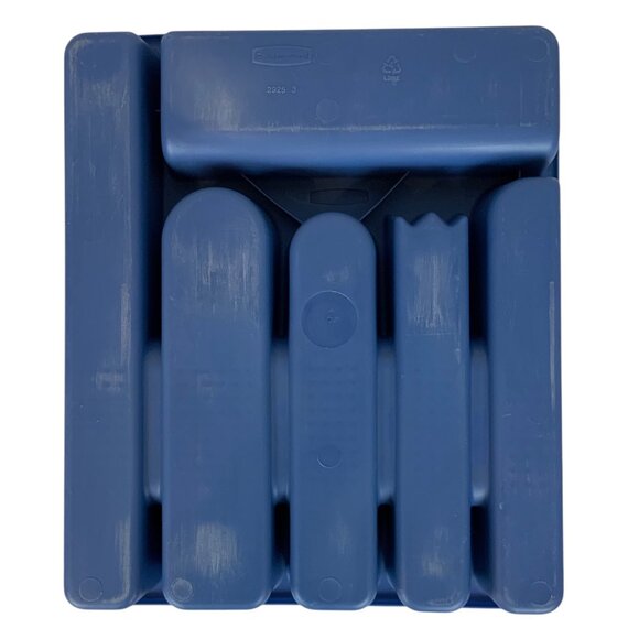 Rubbermaid Blue 6 Compartment Cutlery Utensil Kitchen Drawer Organizer 2925 - Picture 2 of 3